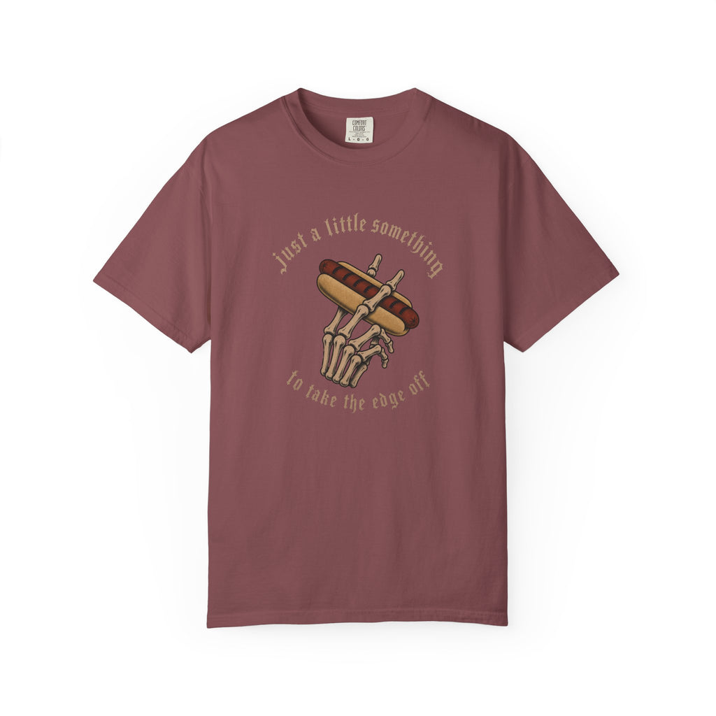 Gothic T-Shirt Hot Dog Cigarette Smoking Skeleton