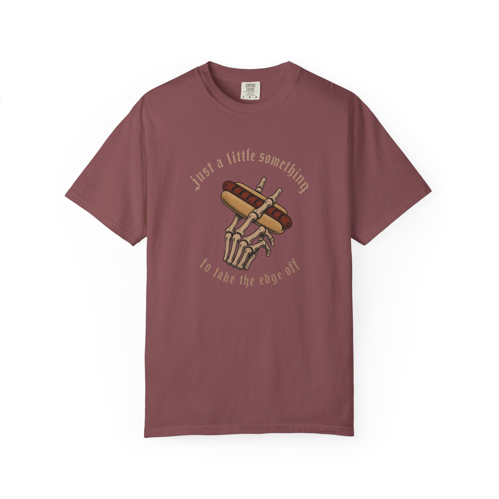 Gothic T-Shirt Hot Dog Cigarette Smoking Skeleton