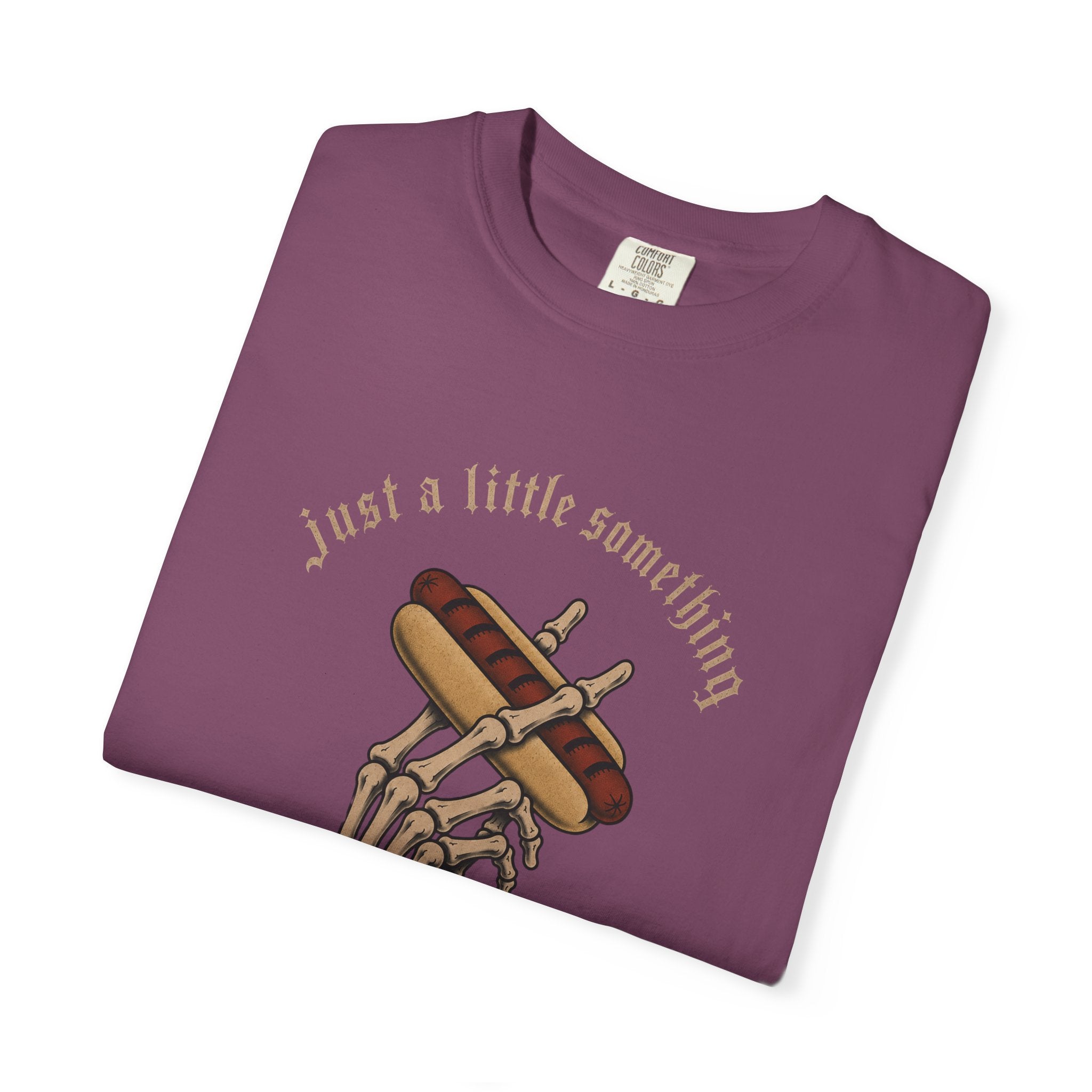 Gothic T-Shirt Hot Dog Cigarette Smoking Skeleton