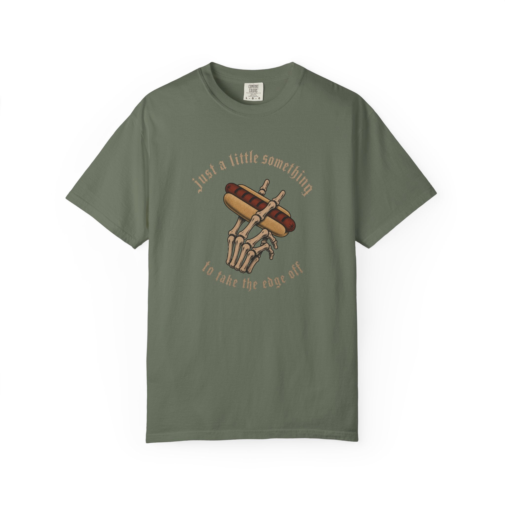 Gothic T-Shirt Hot Dog Cigarette Smoking Skeleton