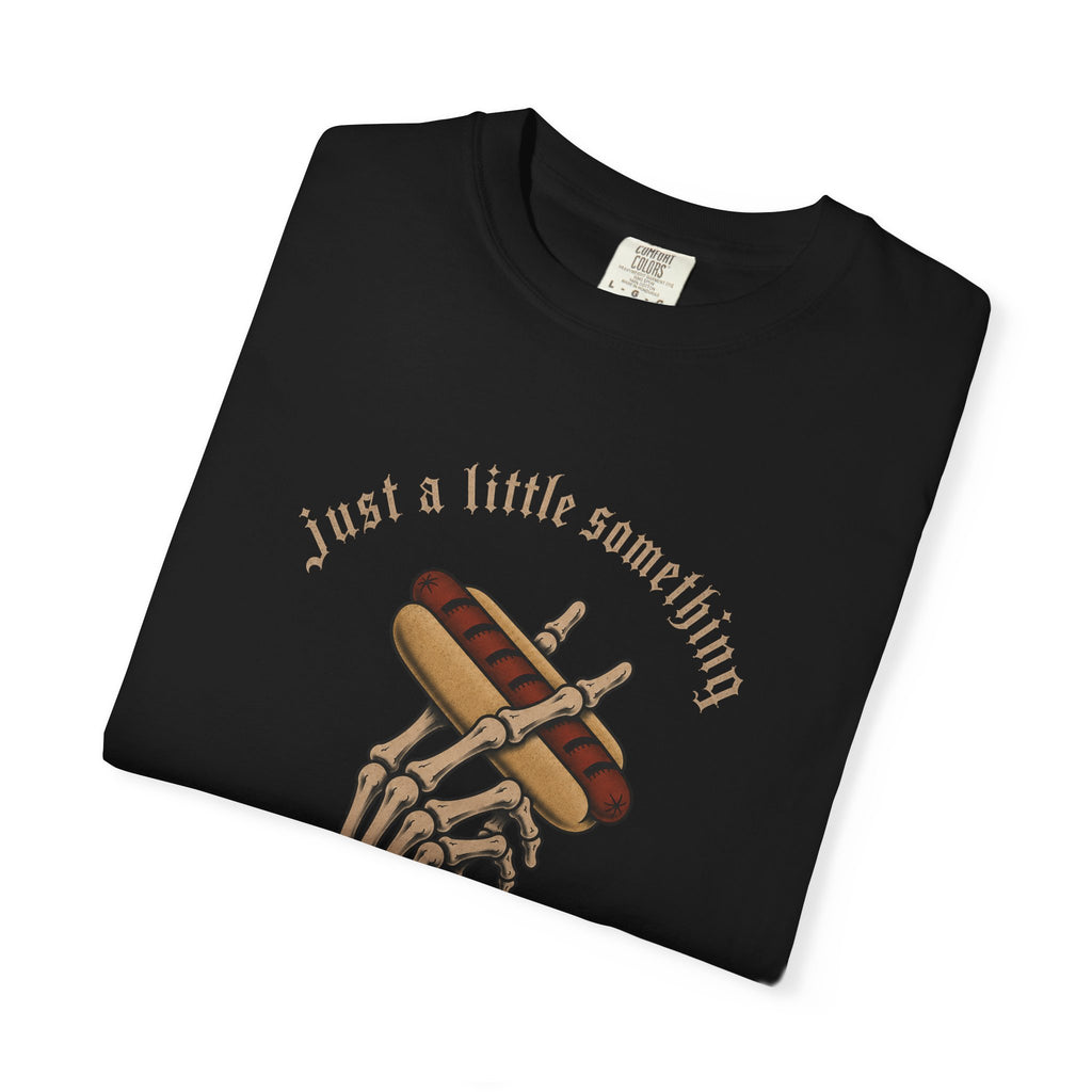 Gothic T-Shirt Hot Dog Cigarette Smoking Skeleton