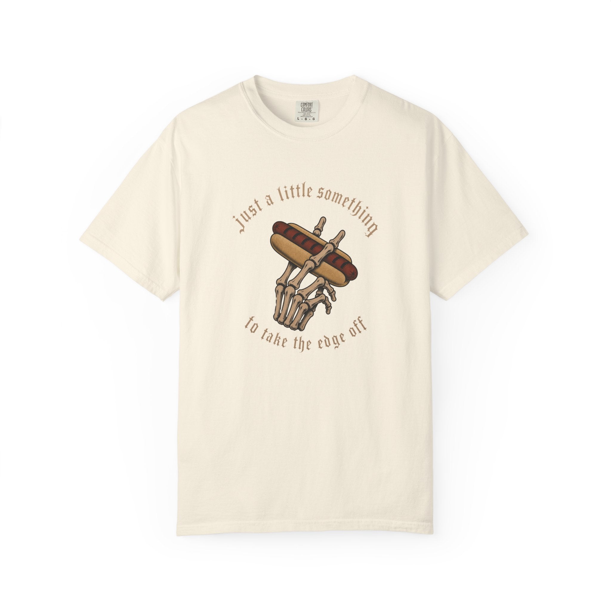 Gothic T-Shirt Hot Dog Cigarette Smoking Skeleton