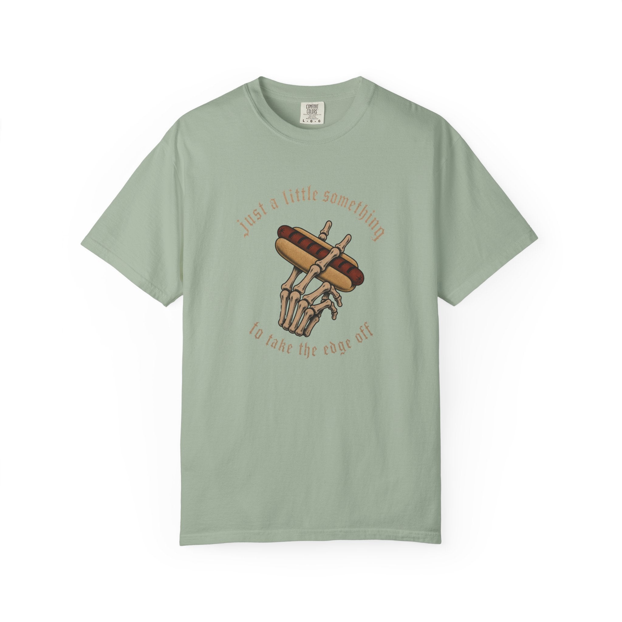Gothic T-Shirt Hot Dog Cigarette Smoking Skeleton