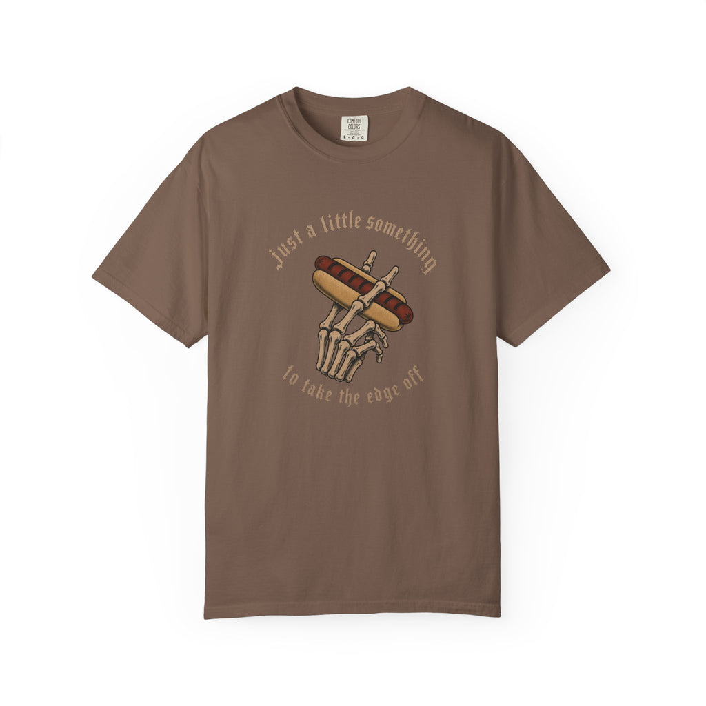 Gothic T-Shirt Hot Dog Cigarette Smoking Skeleton