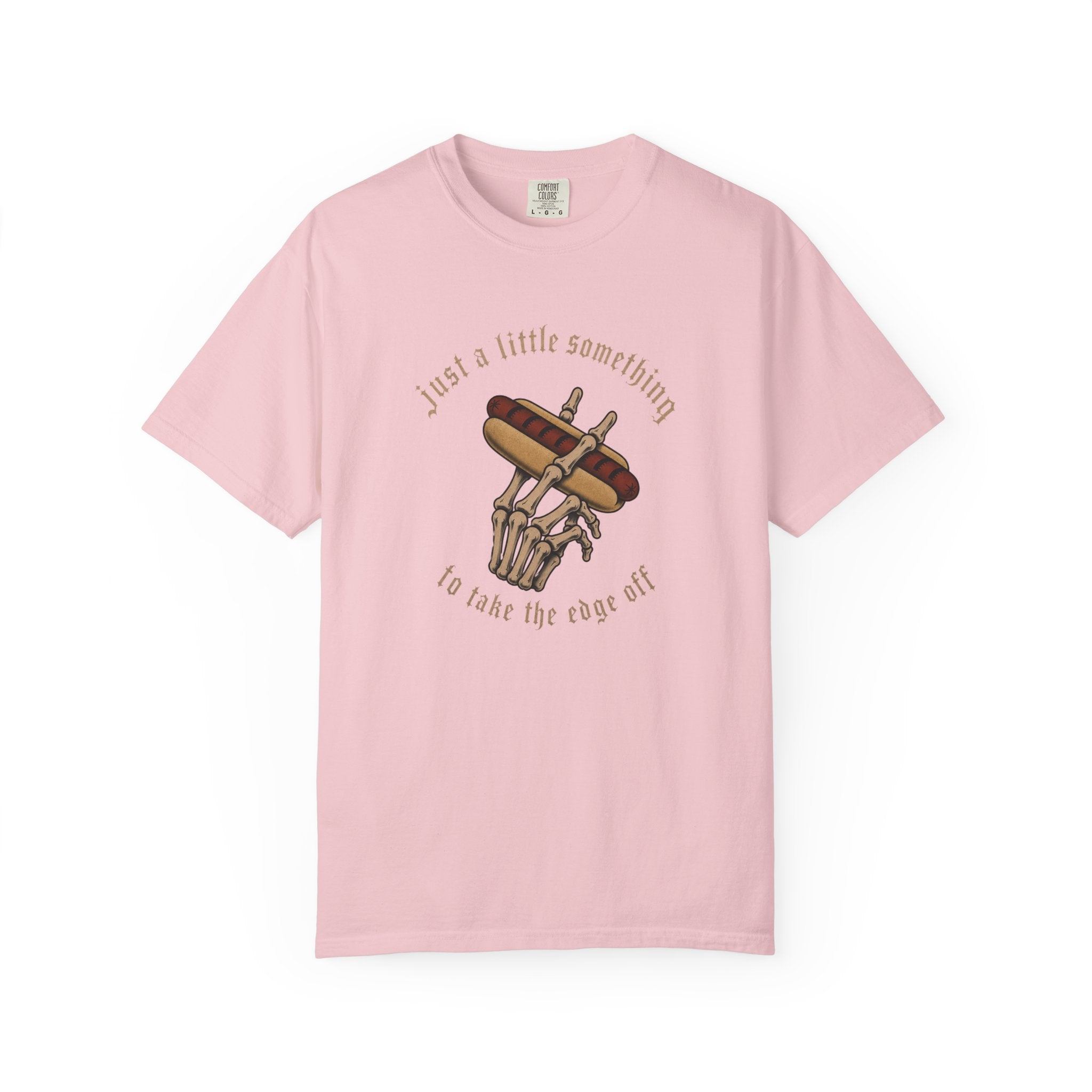 Gothic T-Shirt Hot Dog Cigarette Smoking Skeleton