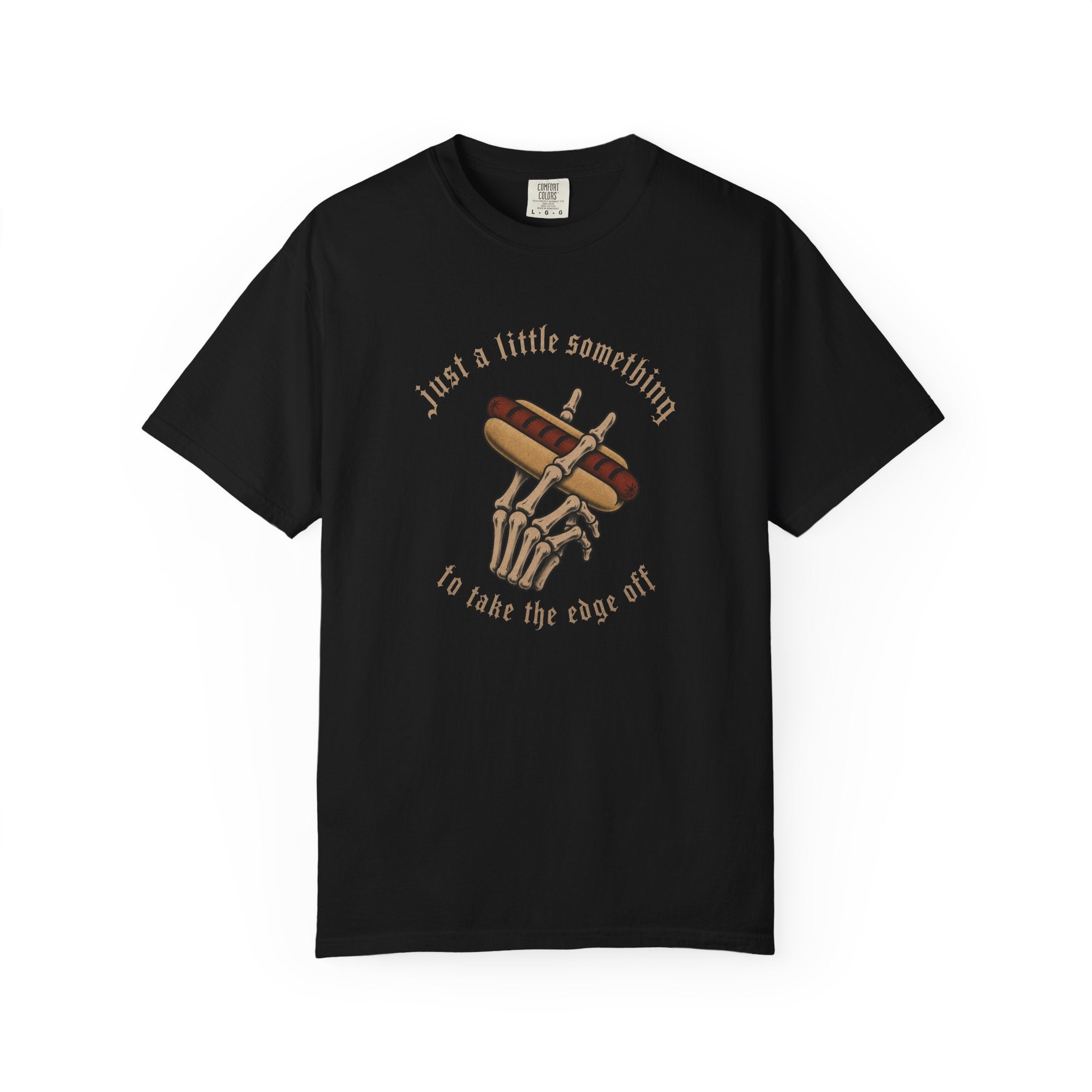 Gothic T-Shirt Hot Dog Cigarette Smoking Skeleton