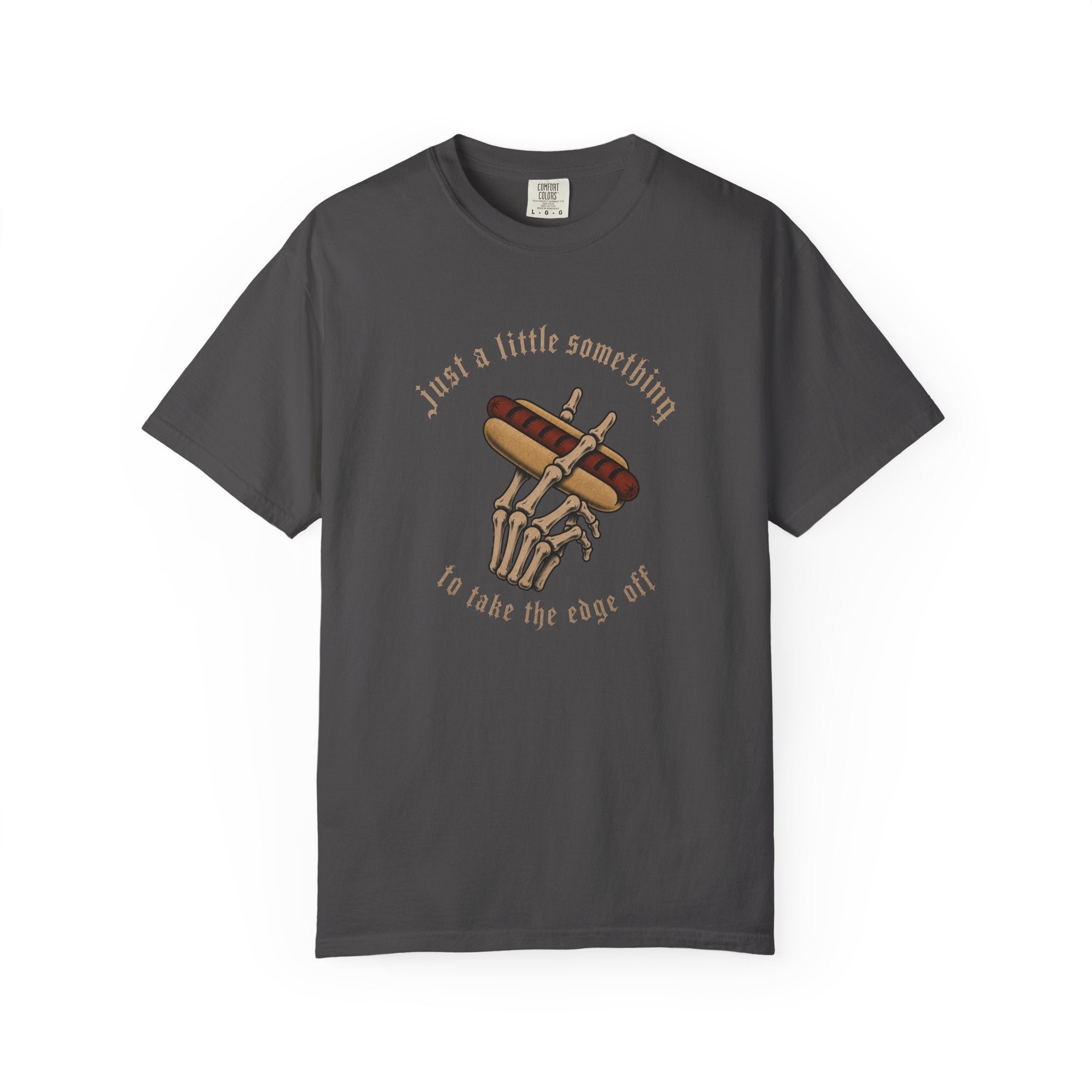 Gothic T-Shirt Hot Dog Cigarette Smoking Skeleton