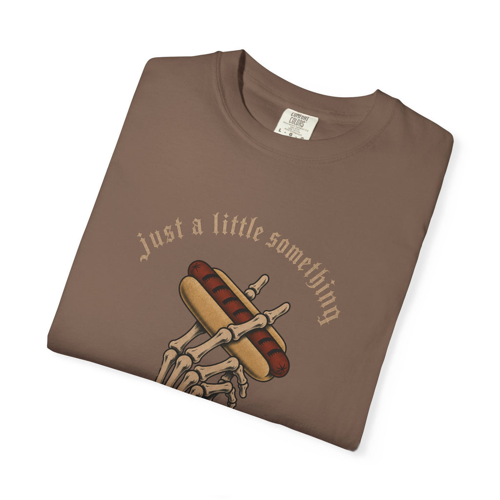 Gothic T-Shirt Hot Dog Cigarette Smoking Skeleton