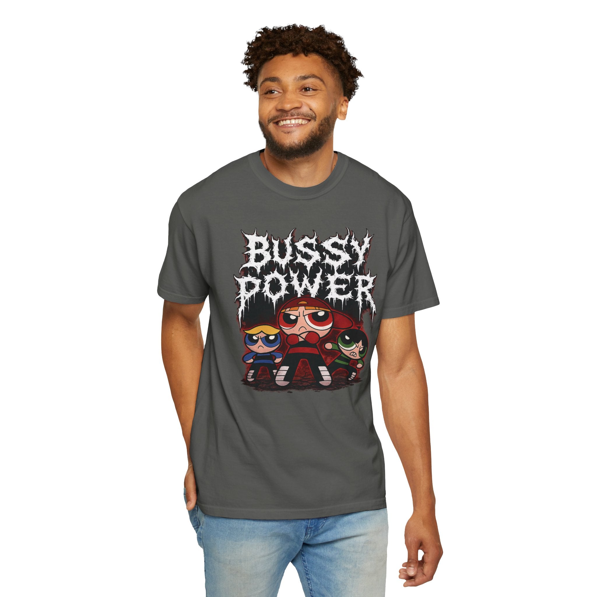 BUSSY POWER -- gothic pride tee shirt