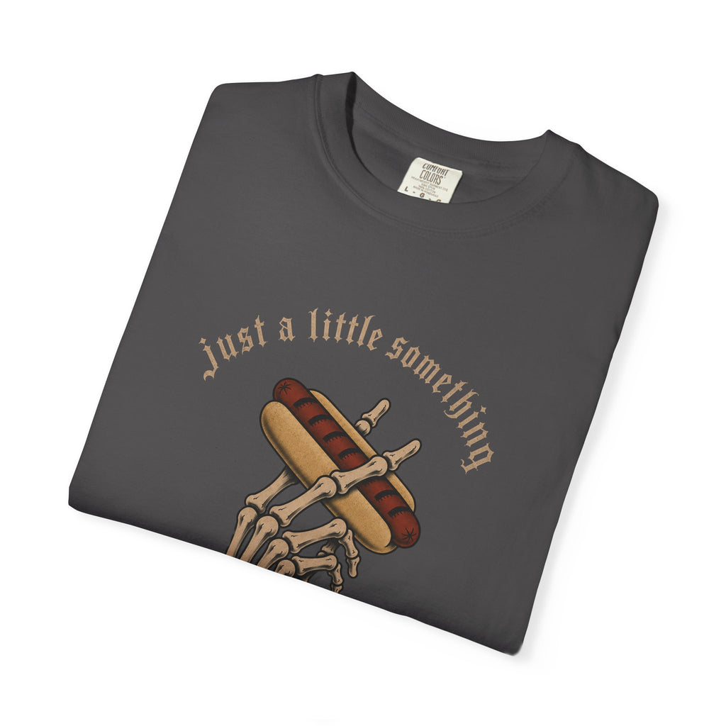 Gothic T-Shirt Hot Dog Cigarette Smoking Skeleton