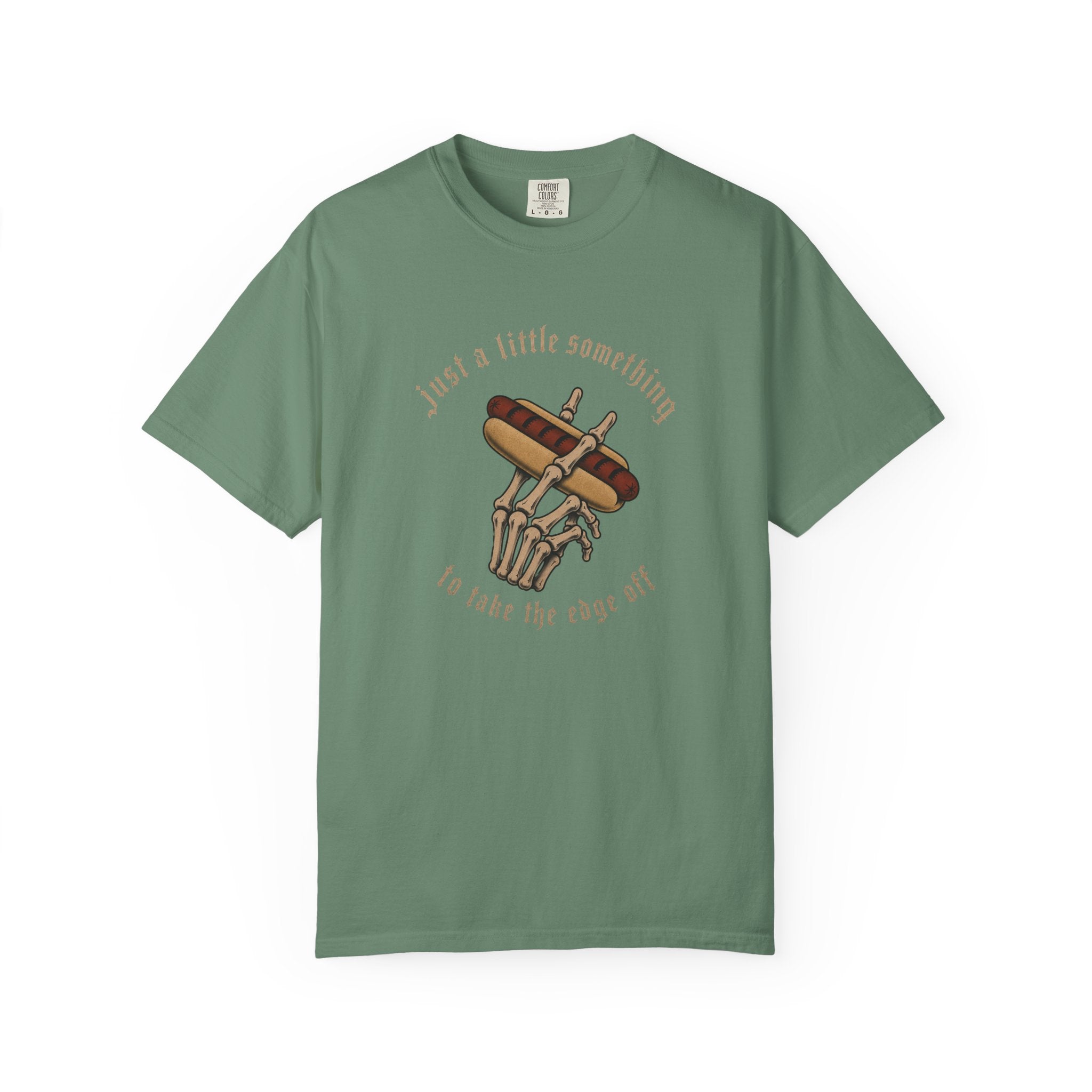 Gothic T-Shirt Hot Dog Cigarette Smoking Skeleton