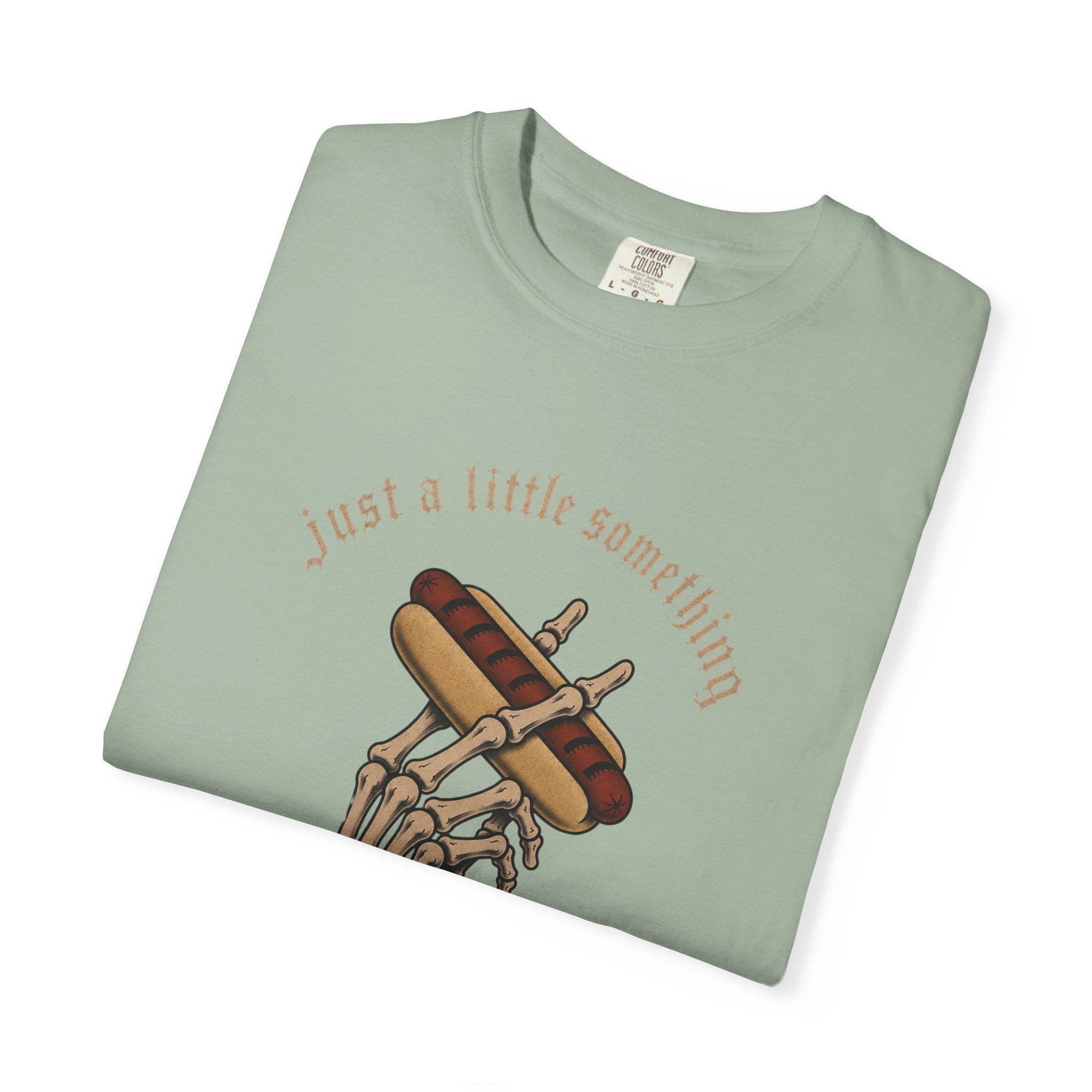 Gothic T-Shirt Hot Dog Cigarette Smoking Skeleton