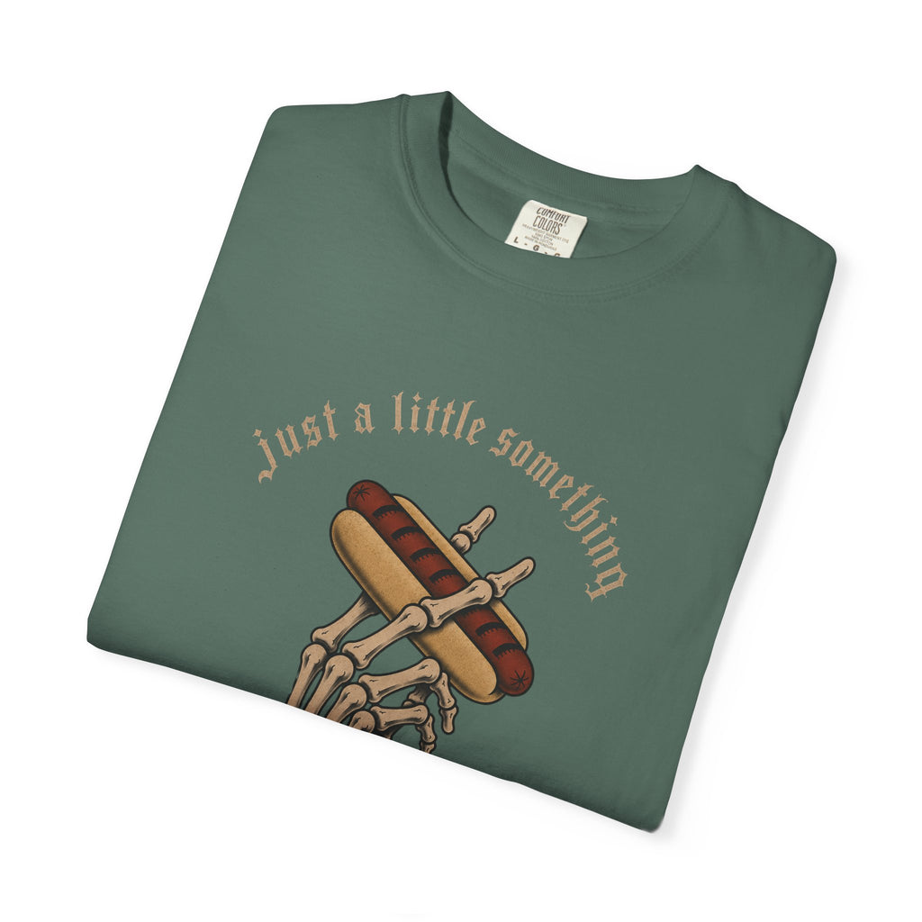 Gothic T-Shirt Hot Dog Cigarette Smoking Skeleton
