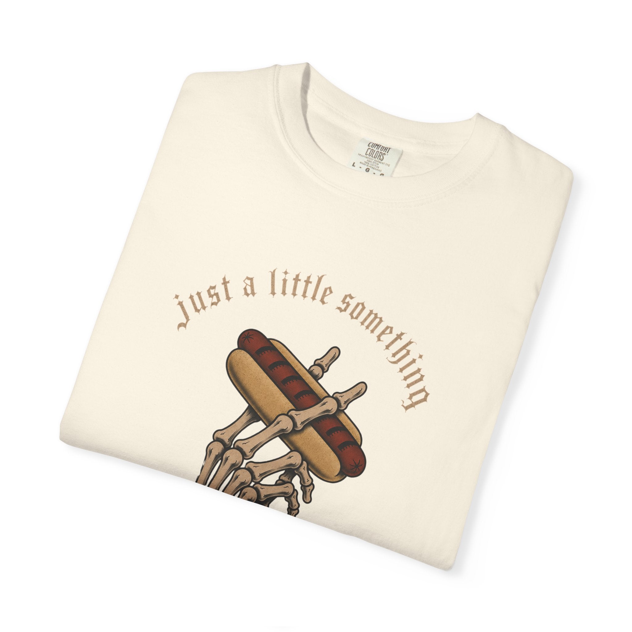 Gothic T-Shirt Hot Dog Cigarette Smoking Skeleton