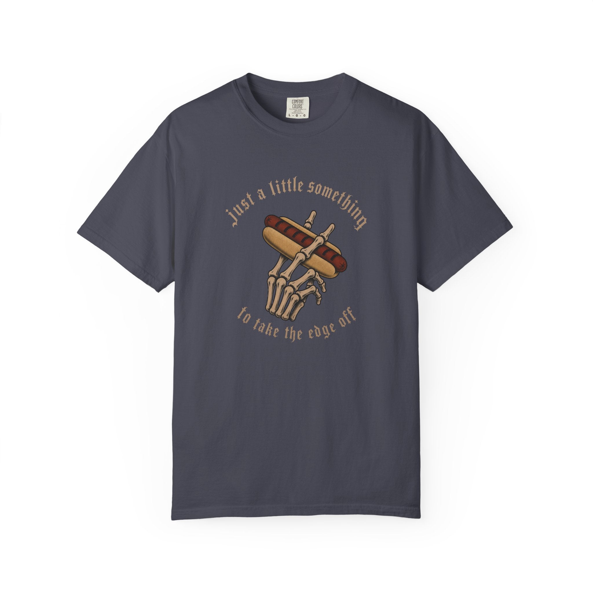 Gothic T-Shirt Hot Dog Cigarette Smoking Skeleton