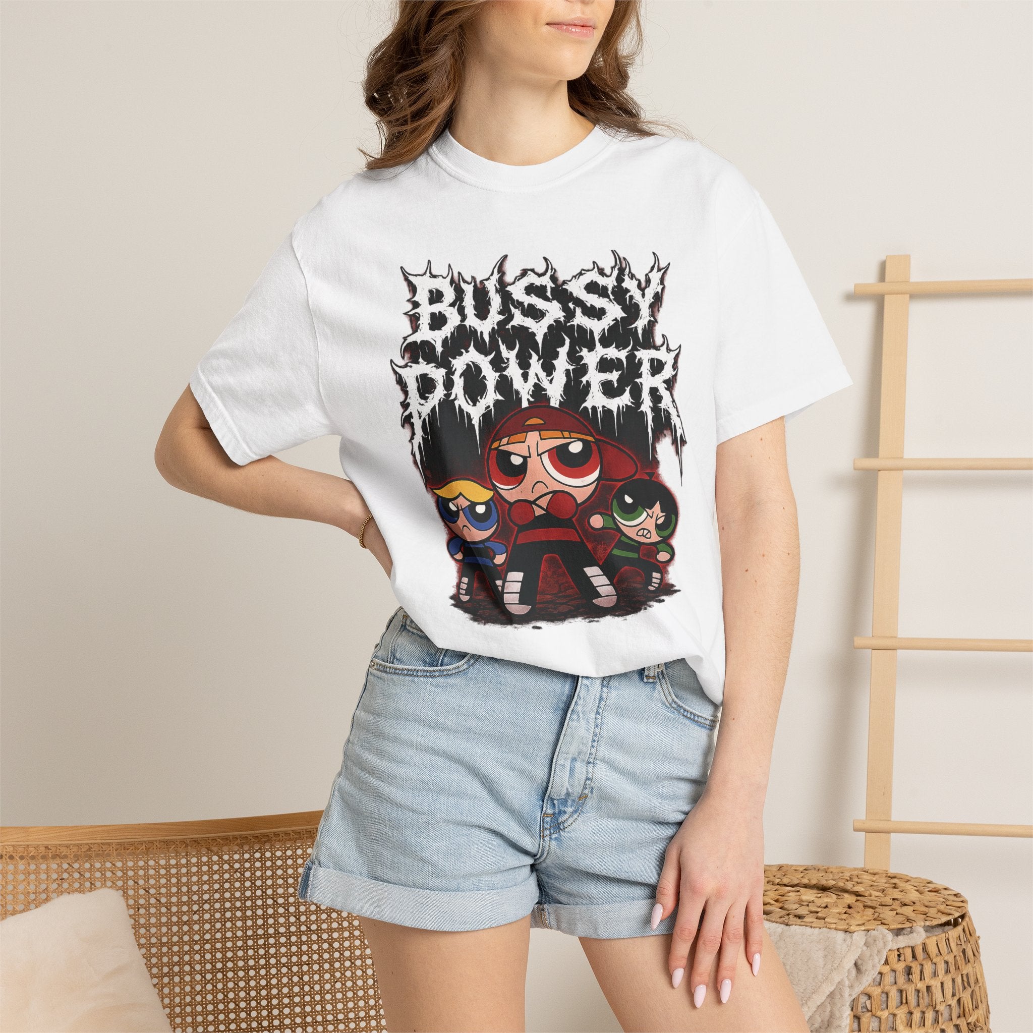 BUSSY POWER -- gothic pride tee shirt