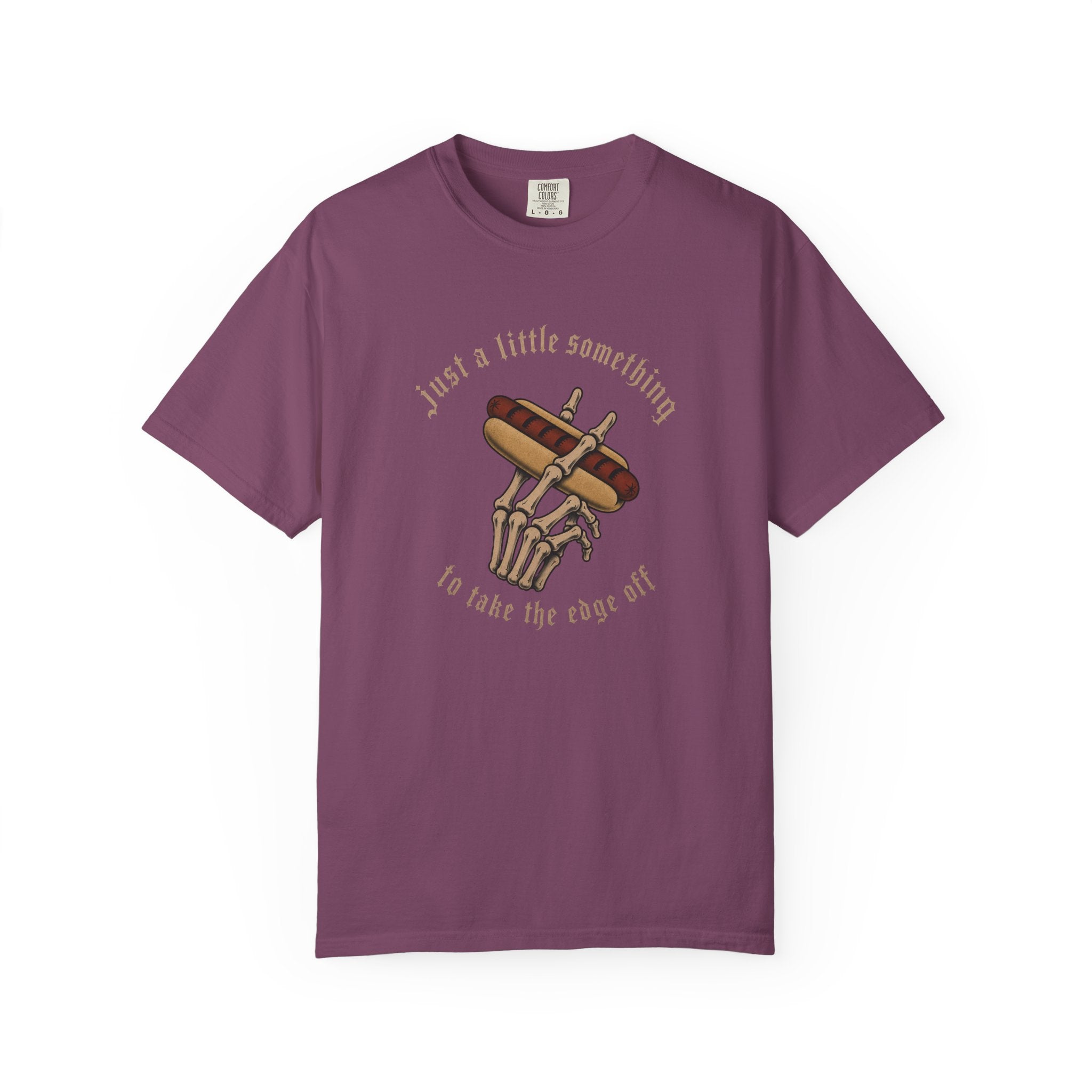 Gothic T-Shirt Hot Dog Cigarette Smoking Skeleton