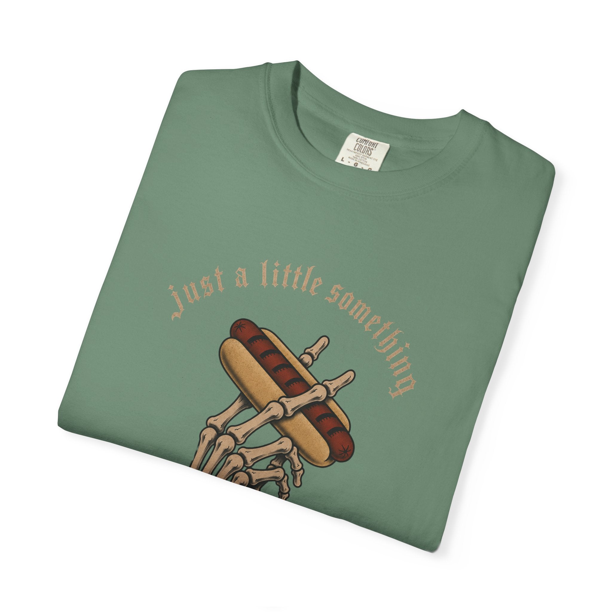 Gothic T-Shirt Hot Dog Cigarette Smoking Skeleton